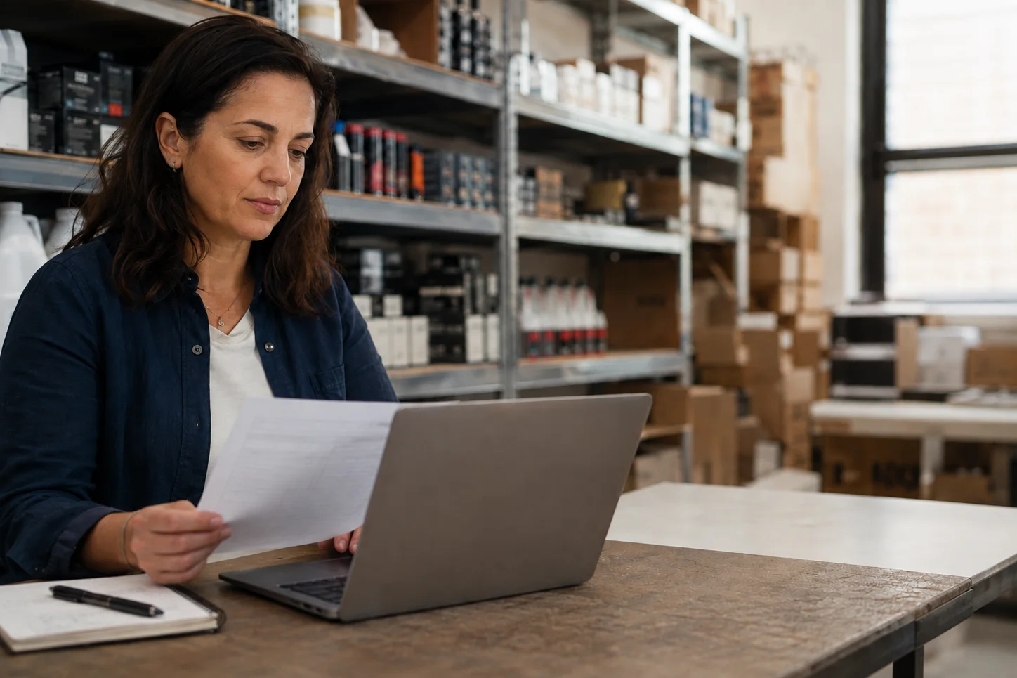 The inventory buyer checking supplier-confirmed pricing and a partial delivery plan
